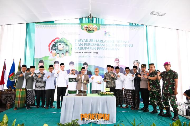 Bupati Dendi Ramadhona Hadiri Tasyakuran Harlah Ke-102 NU Sekaligus Peresmian Gedung PCNU Kabupaten Pesawaran